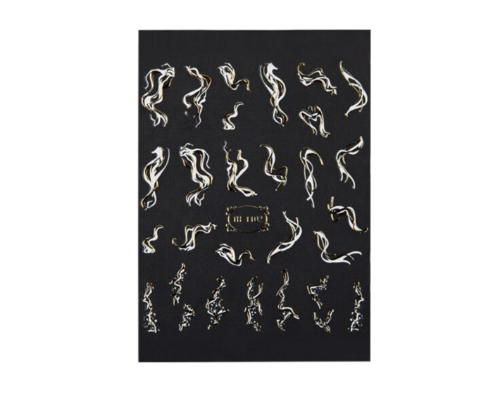 3D liquid gold nail sticker