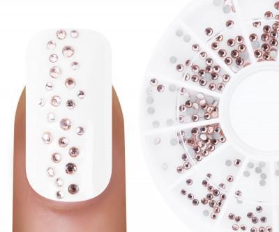 Rhinestone display rund - peach