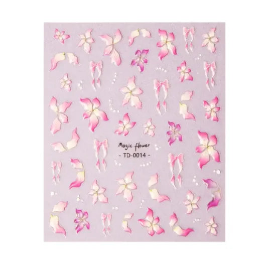 5D nail art sticker soft gel flower 3