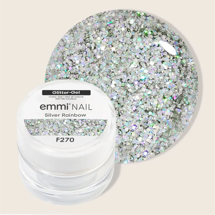 Glitter gel - Silver rainbow