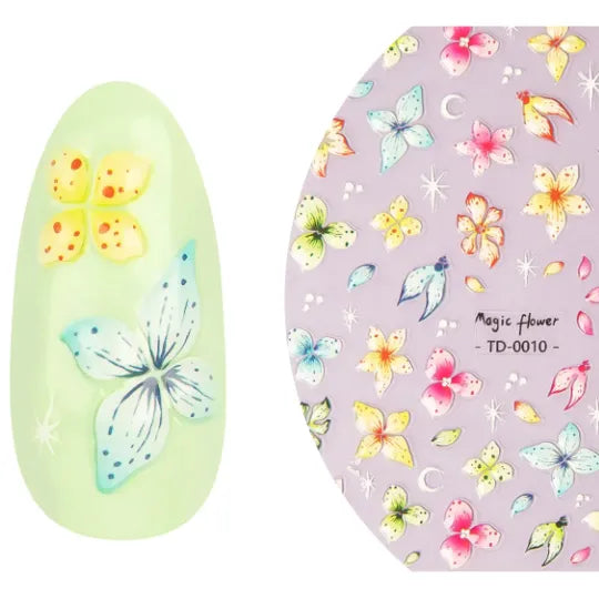 5D nail art sticker soft gel flower 1