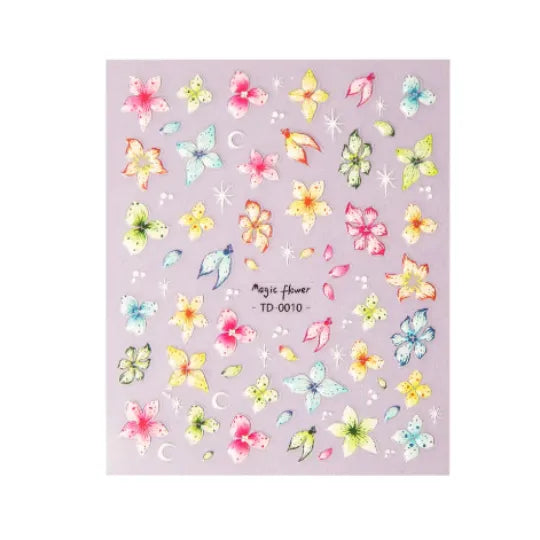 5D nail art sticker soft gel flower 1