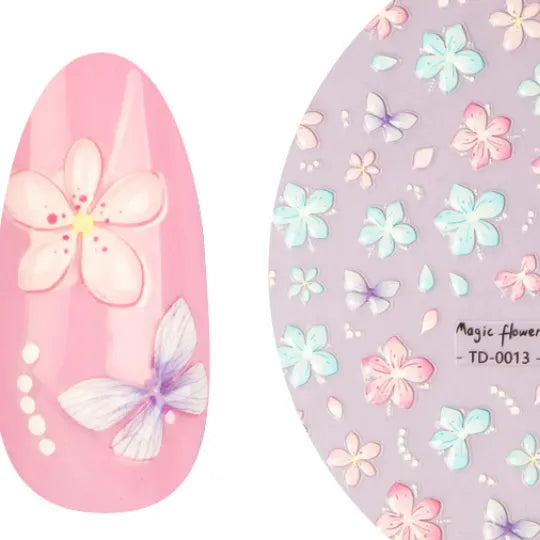 5D nail art sticker soft gel flower 2