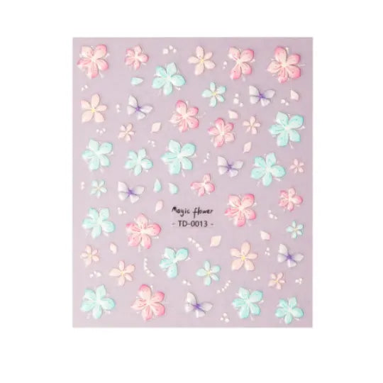 5D nail art sticker soft gel flower 2
